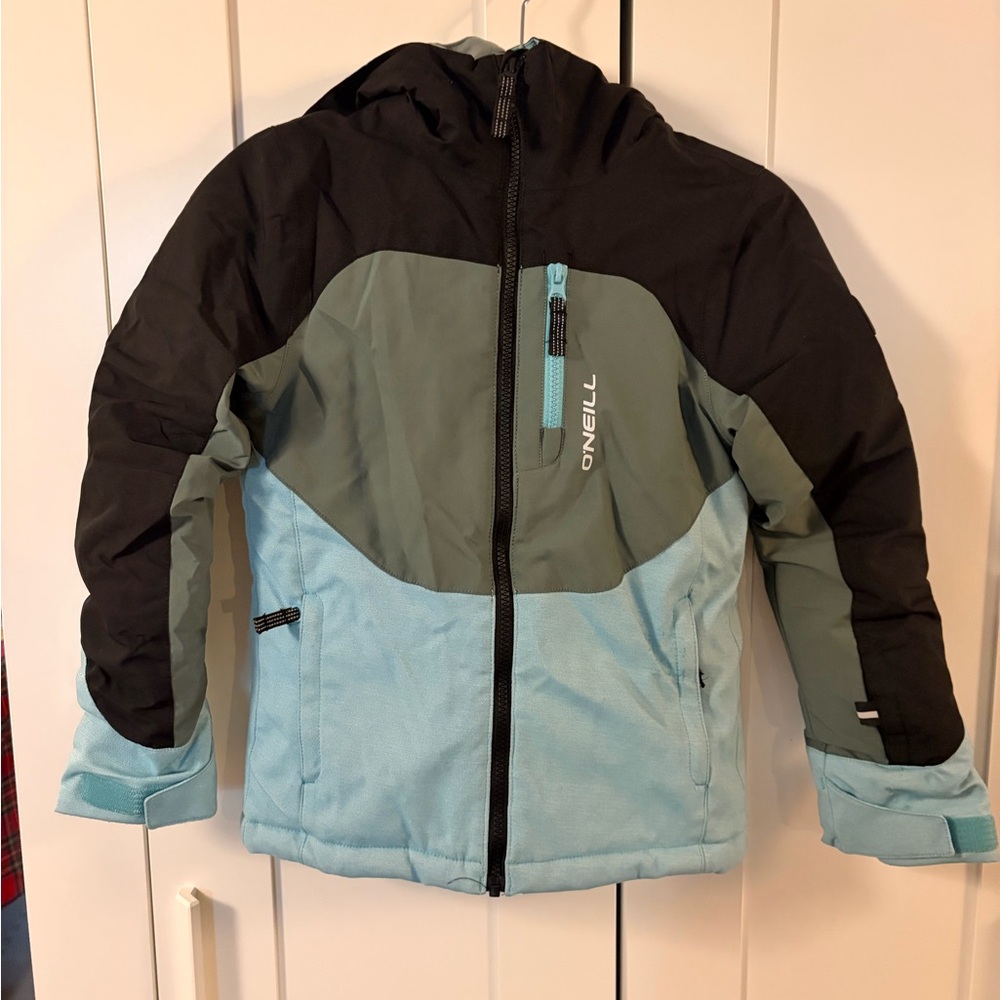 O'Neill Kids Colorblock Puffer Jacket - Black and Blue